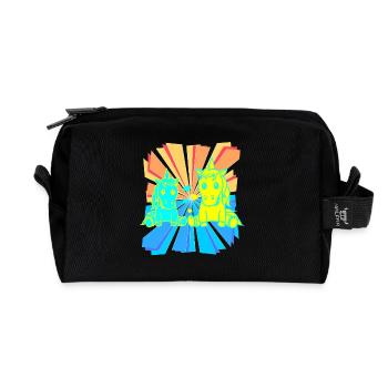 Enfant Enfants Bébé Rétro Licornes Licorne des années 80 des années 90 - Trousse de toilette en tissu recyclé - noir - Devant