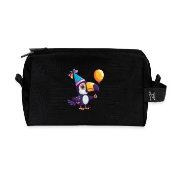 Toucan Bird Birthday Baby - Recycled Toiletry Zip Bag - black - Front