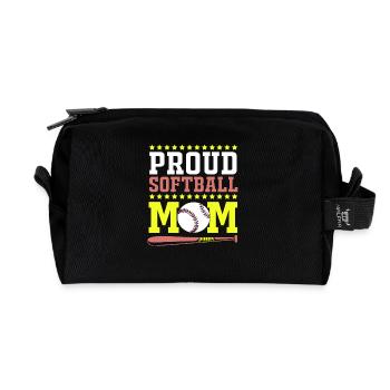 Softball Mama - Recycelte Kulturtasche - Schwarz - Vorne