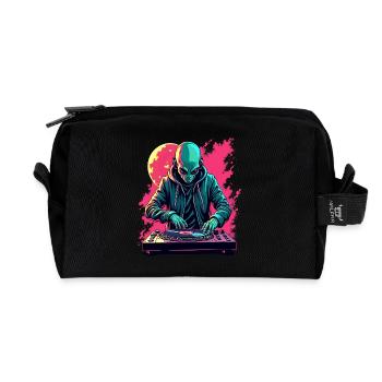 Alien Extraterrestre DJ Musique - Trousse de toilette en tissu recyclé - noir - Devant