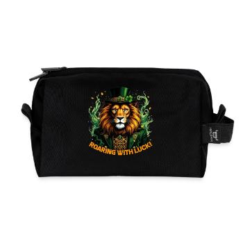 Roaring with Luck - Recycled Toiletry Zip Bag - black - Front