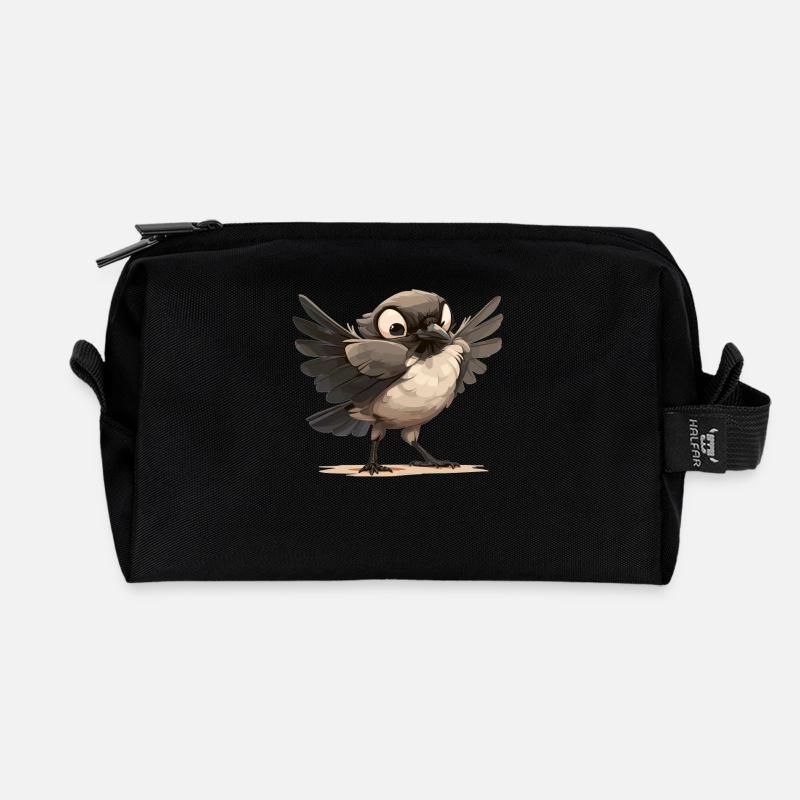 Elstern Elster - Recycelte Kulturtasche - Schwarz