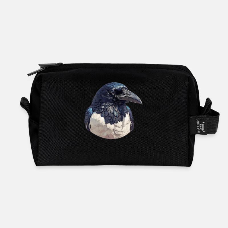 Elstern Elster - Recycelte Kulturtasche - Schwarz