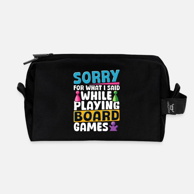 Spielen von Brettspielen Brettspiel Game - Recycelte Kulturtasche - Schwarz