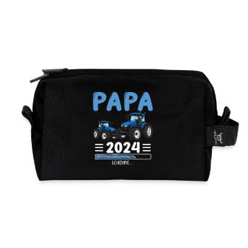 Papa 2024 Werdender Papa Vater Traktor - Recycelte Kulturtasche - Schwarz - Vorne