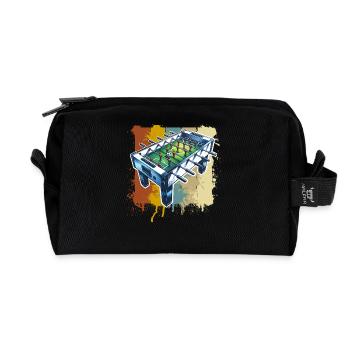 Foosball table table football - Recycled Toiletry Zip Bag - black - Front