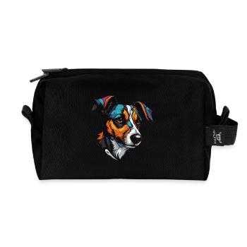 Jack Russel Terrier Hund Portrait - Recycelte Kulturtasche - Schwarz - Vorne