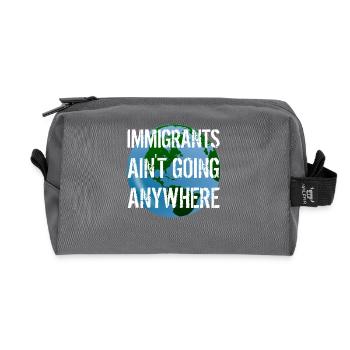 LES IMMIGRANTS NE VONT NULLE PART Droits des immigrants - Trousse de toilette en tissu recyclé - anthracite - Devant