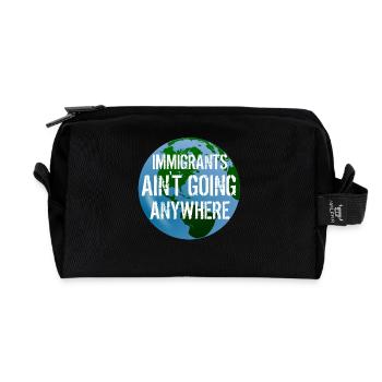 LES IMMIGRANTS NE VONT NULLE PART Droits des immigrants - Trousse de toilette en tissu recyclé - noir - Devant
