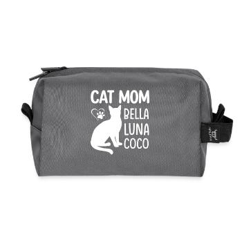 Stilvolles Cat Mom Design für Katzenliebhaber - Recycelte Kulturtasche - Anthrazit - Vorne