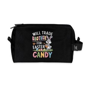 Will Trade Brother for Easter Candy - Recycled Toiletry Zip Bag - black - Front