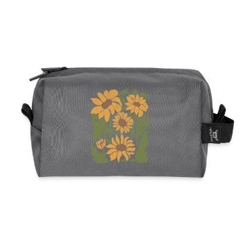 Boho Sonnenblume Wildblumen - Recycelte Kulturtasche - Anthrazit - Vorne