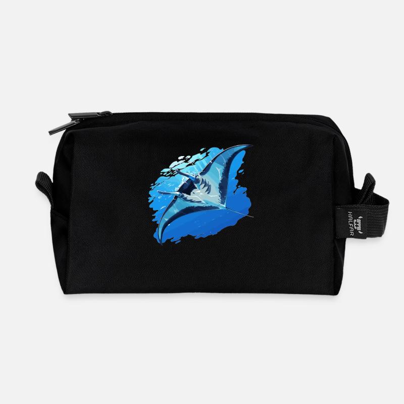 Mantas Manta Rochen - Recycelte Kulturtasche - Schwarz