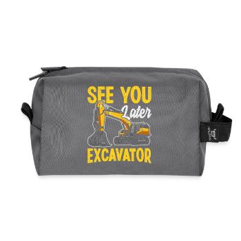 See You Later Excavator Construction Humor Design - Recycled Toiletry Zip Bag - anthracite - Front