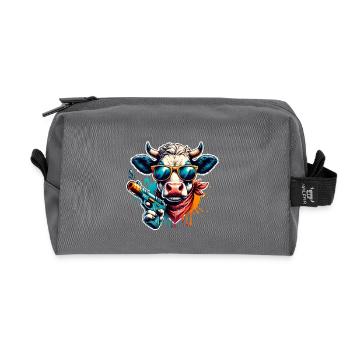Cow Water Pistol - Recycled Toiletry Zip Bag - anthracite - Front