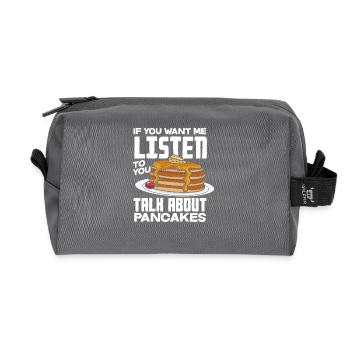 Pancakes Talking and Listening - Recycled Toiletry Zip Bag - anthracite - Front
