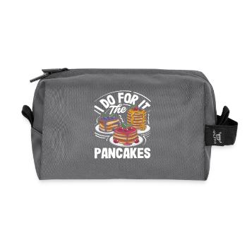 Ich Mache Es Für Die Pancakes - Recycelte Kulturtasche - Anthrazit - Vorne