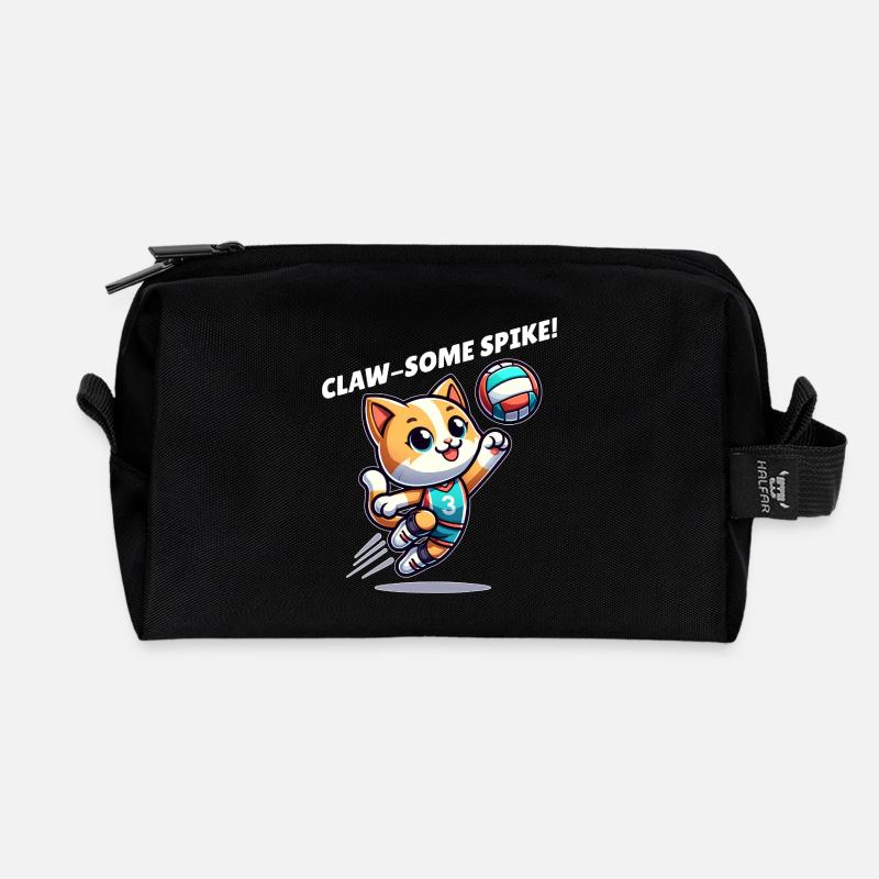 Katzen-Volleyball - Recycelte Kulturtasche - Schwarz