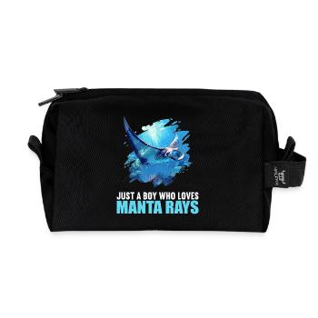 Manta Rays Manta Rays - Recycled Toiletry Zip Bag - black - Front