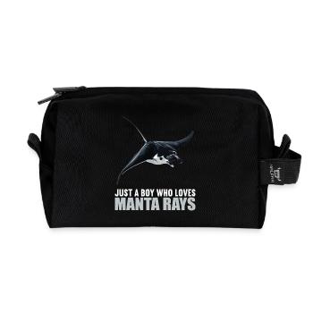 Manta Rays Manta Rays - Recycled Toiletry Zip Bag - black - Front