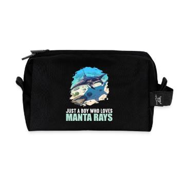 Manta Rays Manta Rays - Recycled Toiletry Zip Bag - black - Front