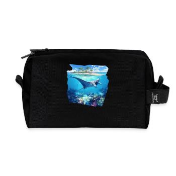 Manta Rays Manta Rays - Recycled Toiletry Zip Bag - black - Front