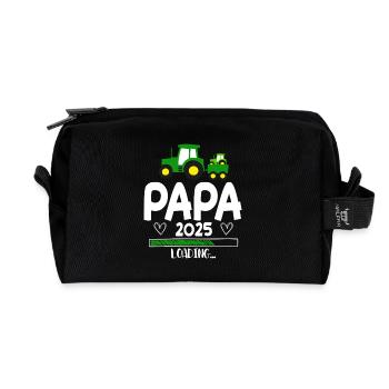 Papa 2025 Traktor Werdender Papa - Recycelte Kulturtasche - Schwarz - Vorne
