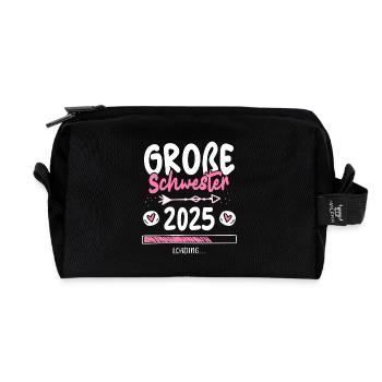 Große Schwester 2025 Loading - Recycelte Kulturtasche - Schwarz - Vorne