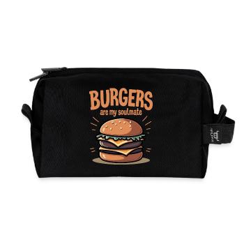 Burgers are my Soulmate Hamburger Fast Food - Recycelte Kulturtasche - Schwarz - Vorne