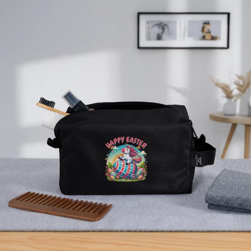 Easter Happy Easter Easter Bunny Easter Egg Spring Recycled Toiletry Zip Bag