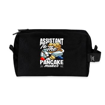 Assistant to the Pancake Master for - Recycled Toiletry Zip Bag - black - Front