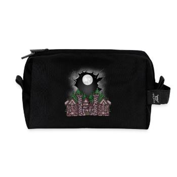 Medieval Castle Fortress Kids Child Fairy Tale - Recycled Toiletry Zip Bag - black - Front