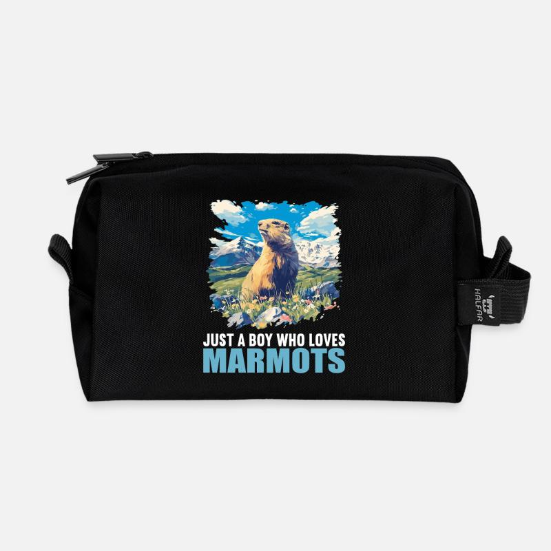Murmeltiere Murmeltier - Recycelte Kulturtasche - Schwarz