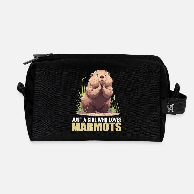 Murmeltiere Murmeltier - Recycelte Kulturtasche - Schwarz