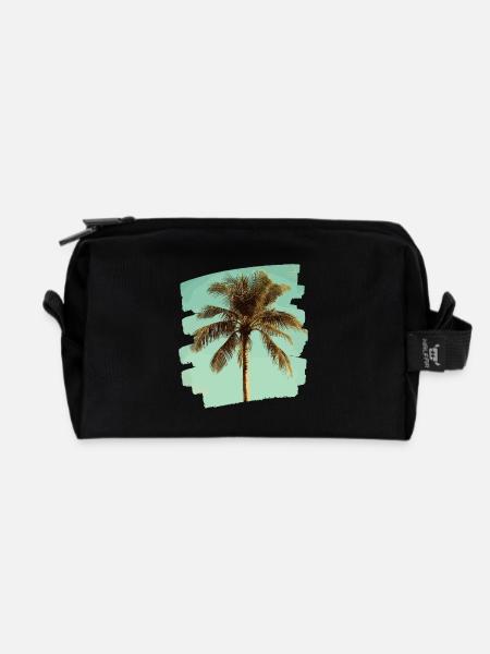 Palme - Recycelte Kulturtasche - Schwarz