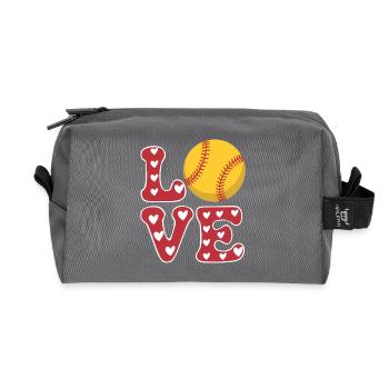 Softball Joueur de Softball Cadeau de Softball Mignon - Trousse de toilette en tissu recyclé - anthracite - Devant
