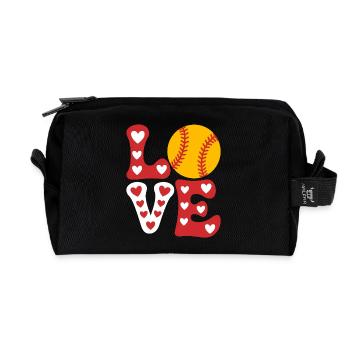 Softball Joueur de Softball Cadeau de Softball Mignon - Trousse de toilette en tissu recyclé - noir - Devant