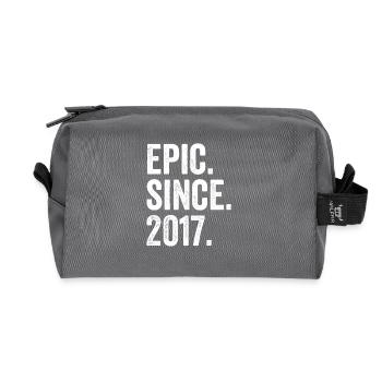 Epic Since 2017 Birth Year Birthday - Recycled Toiletry Zip Bag - anthracite - Front