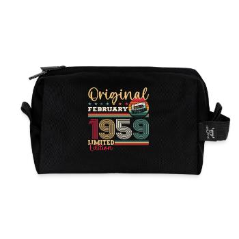 66ème anniversaire cadeau mari Original février 1959 - Trousse de toilette en tissu recyclé - noir - Devant