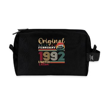 33ème anniversaire cadeau mari Original février 1992 - Trousse de toilette en tissu recyclé - noir - Devant