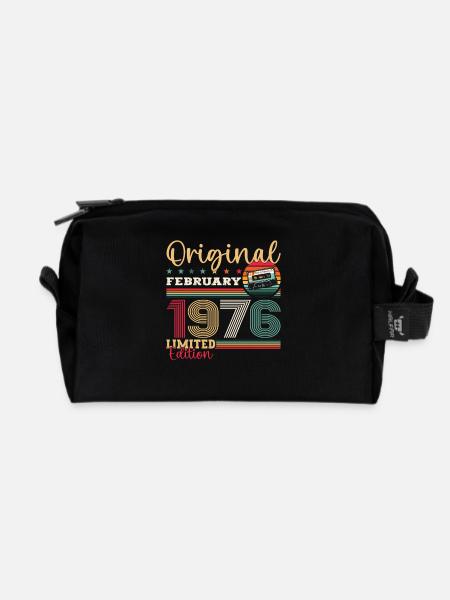 49. Geburtstag Geschenk Mann Original Februar 1976 - Recycelte Kulturtasche - Schwarz