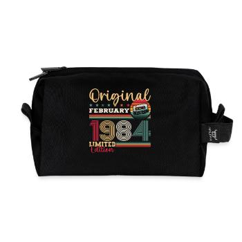 41ème anniversaire cadeau mari Original février 1984 - Trousse de toilette en tissu recyclé - noir - Devant