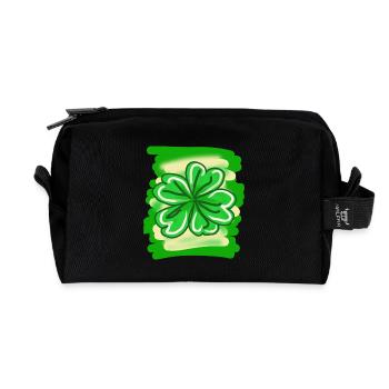 Kleeblatt handgemalt Glücksblatt St patricks Tag - Recycelte Kulturtasche - Schwarz - Vorne