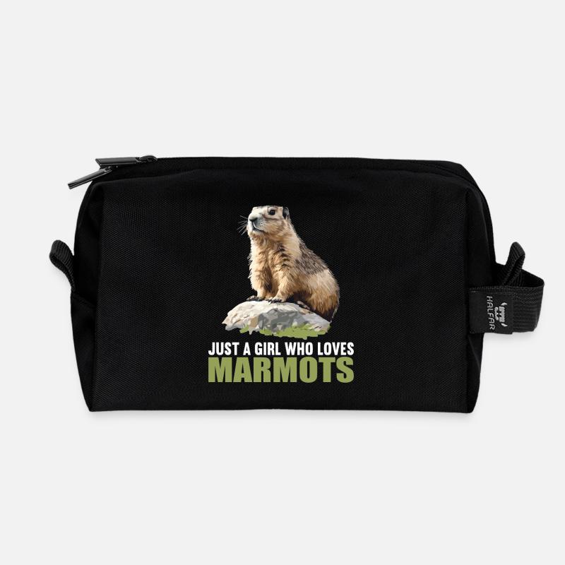Murmeltiere Murmeltier - Recycelte Kulturtasche - Schwarz