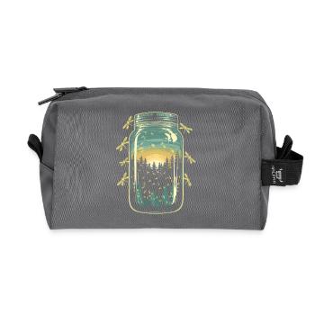 Magical forest fireflies - Recycled Toiletry Zip Bag - anthracite - Front