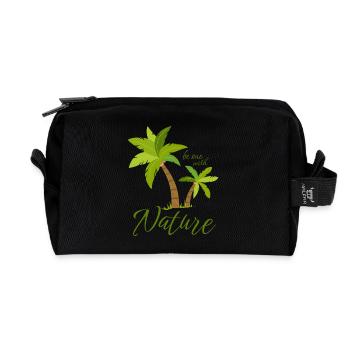 Be one with nature - Palms - Recycelte Kulturtasche - Schwarz - Vorne