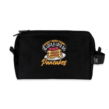 Today I need a lot of pancakes - Recycled Toiletry Zip Bag - black - Front