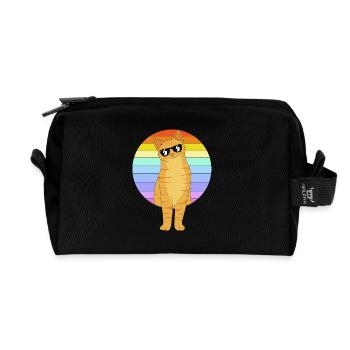 Chat tigré - Trousse de toilette en tissu recyclé - noir - Devant