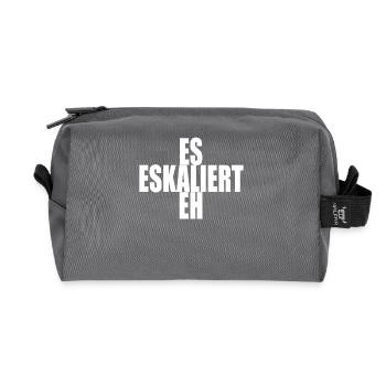 It escalates anyway party club bachelor party - Recycled Toiletry Zip Bag - anthracite - Front