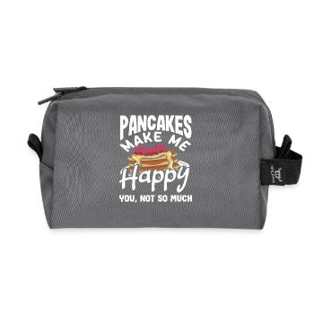 Pancakes Make Me Happy, Not You - Recycled Toiletry Zip Bag - anthracite - Front